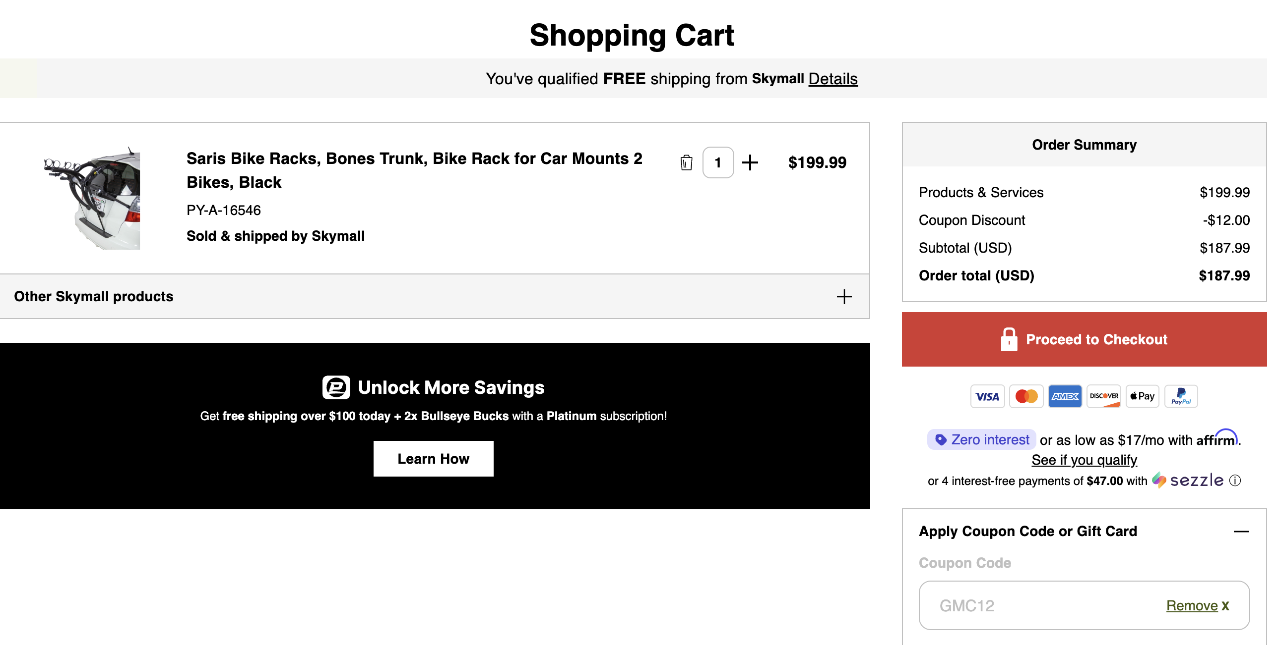 Pyramyd Air checkout with coupon applied to cart